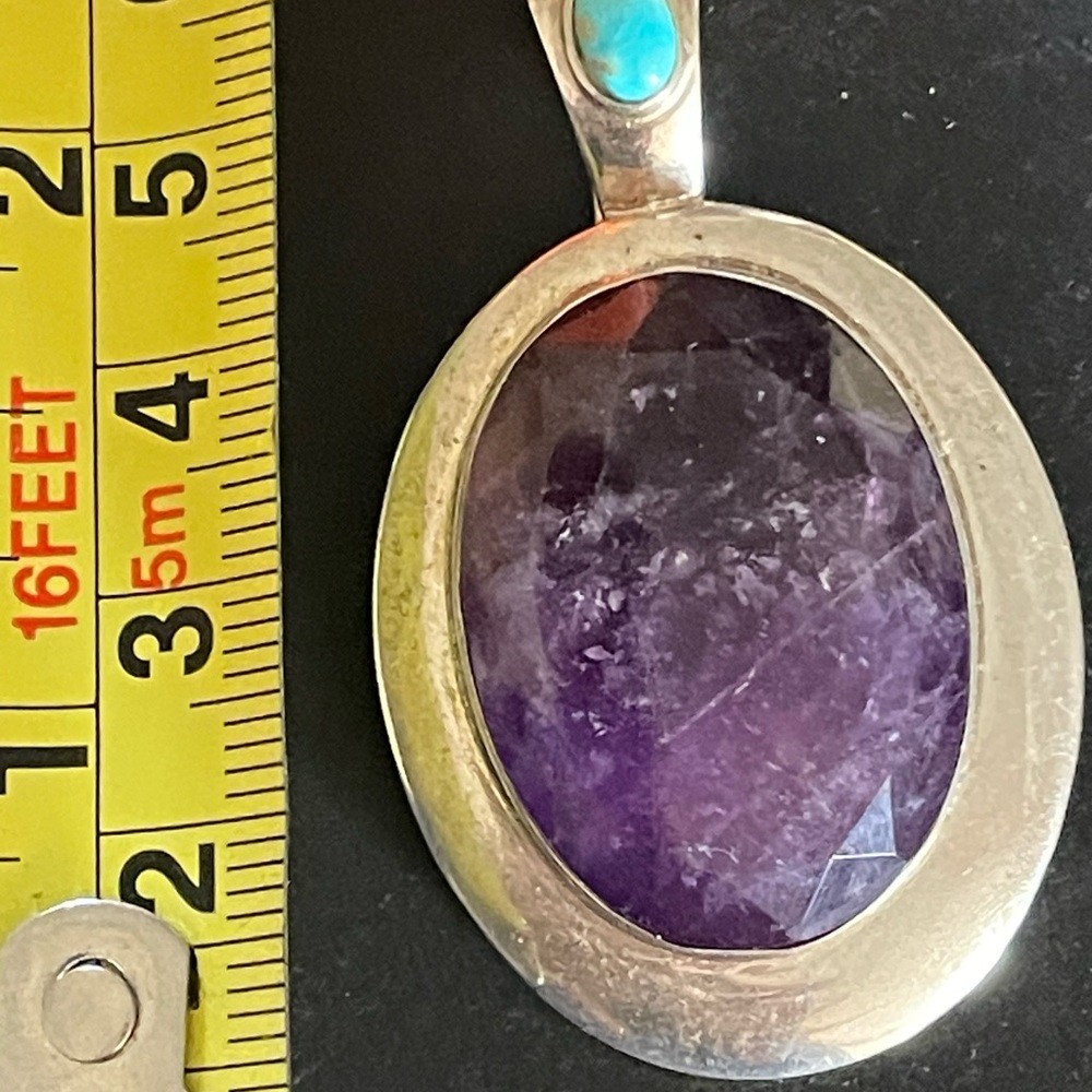 Mojave purple turquoise vintage 2” pendant